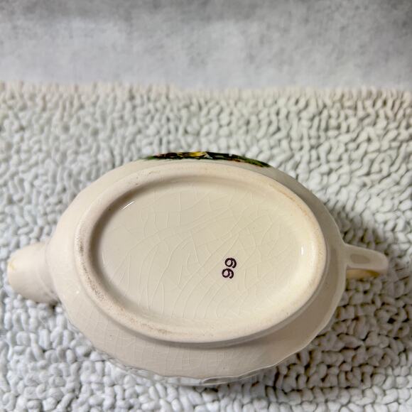 Cronin China Creamer or Gravy Boat & Lidded Sugar Bowl Minerva OH CO12 Gold Whit - Picture 14 of 16